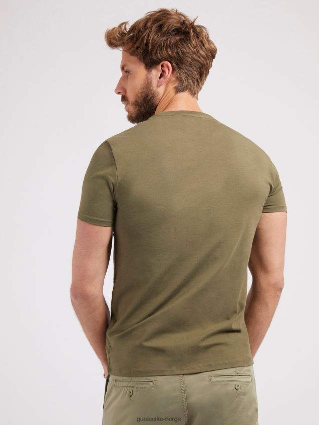 Guess slim fit t-skjorte grønn grønn menn F0LJ80525