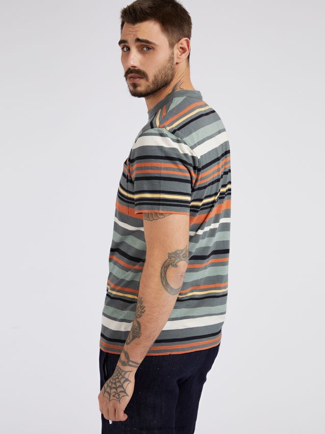 Guess stripe motiv t-skjorte nyanser av oransje nyanser av oransje menn F0LJ801044