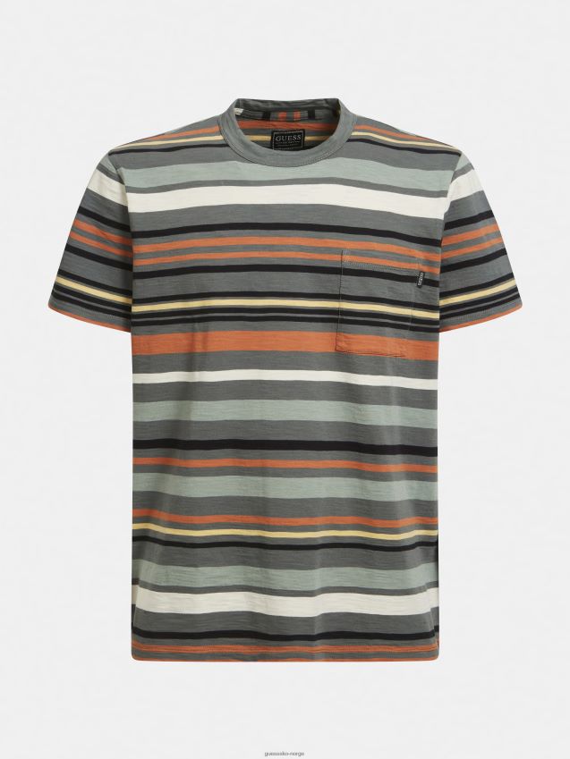 Guess stripe motiv t-skjorte nyanser av oransje nyanser av oransje menn F0LJ801044