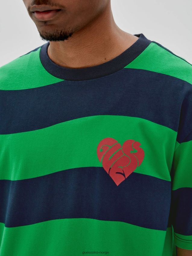 Guess stripete t-skjorte grønn multi grønn multi menn F0LJ80121