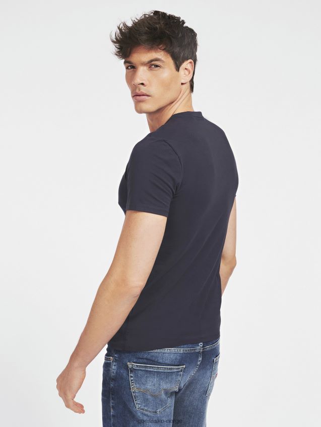 Guess super slim fit t-skjorte blå multi blå multi menn F0LJ80867