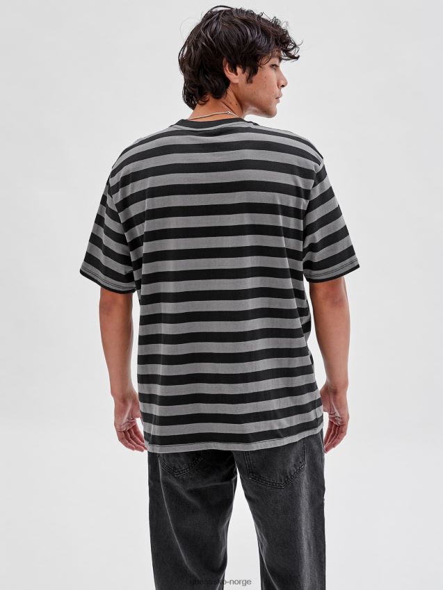 Guess svart flerstripet t-skjorte svart multi menn F0LJ80821