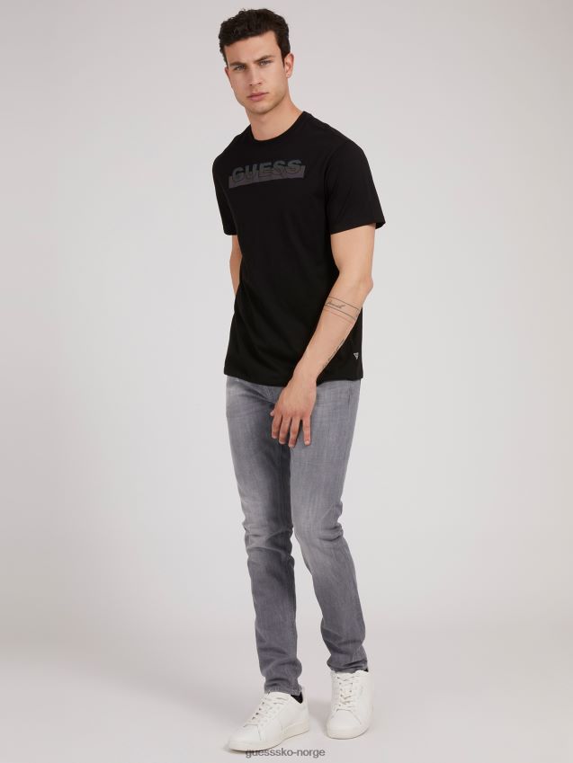 Guess svart front logo t-skjorte ny trend svart menn F0LJ801278