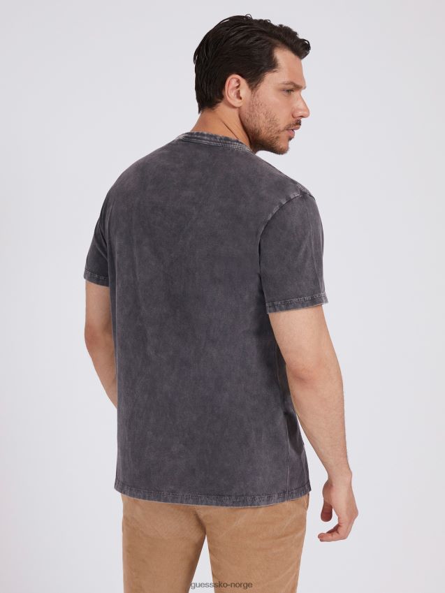 Guess svart front print t-skjorte ny trend svart menn F0LJ80181