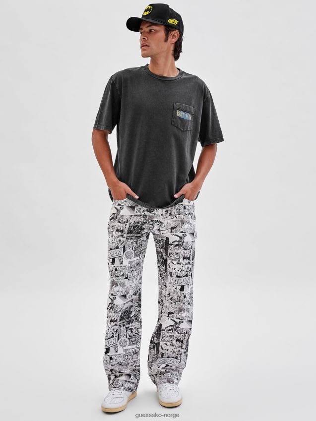 Guess svart multi batman t-skjorte med ryggtrykk svart multi menn F0LJ80678