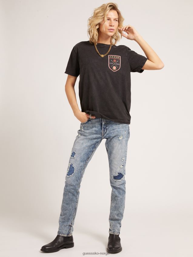 Guess svart multi patch t-skjorte svart multi menn F0LJ801380