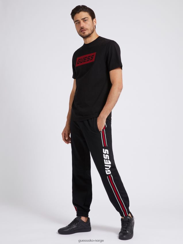 Guess svart ny logo t-skjorte foran svart menn F0LJ80241