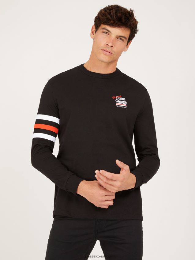Guess svart t-skjorte med lange ermer svart menn F0LJ801482