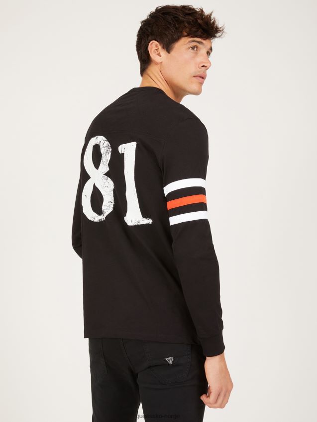 Guess svart t-skjorte med lange ermer svart menn F0LJ801482