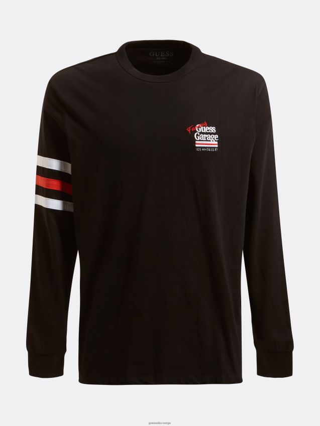 Guess svart t-skjorte med lange ermer svart menn F0LJ801482