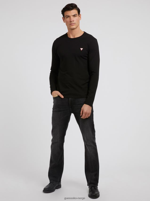 Guess svart t-skjorte med lange ermer svart menn F0LJ80582