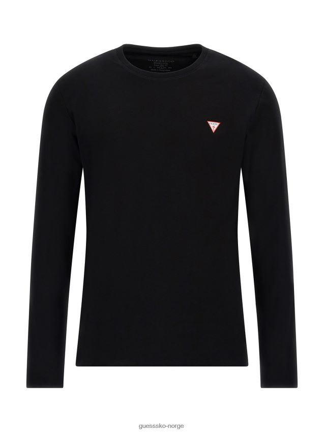 Guess svart t-skjorte med lange ermer svart menn F0LJ80582