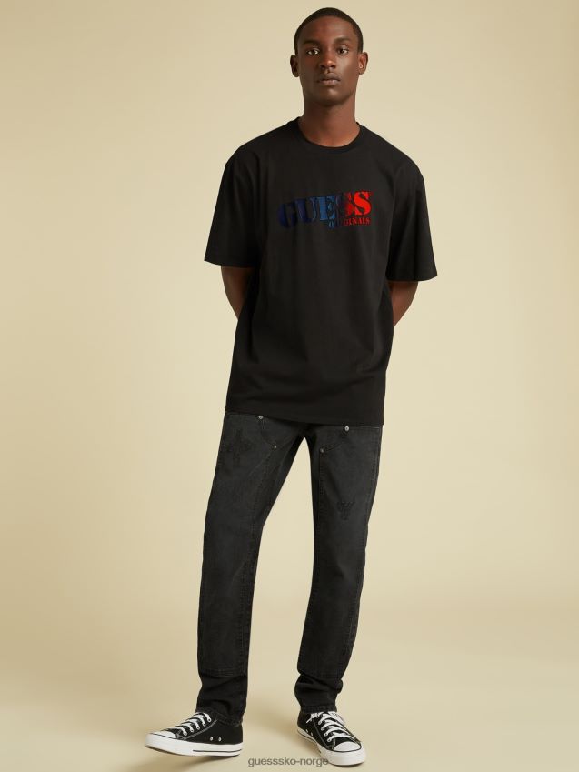 Guess svart t-skjorte med logo foran svart menn F0LJ801076