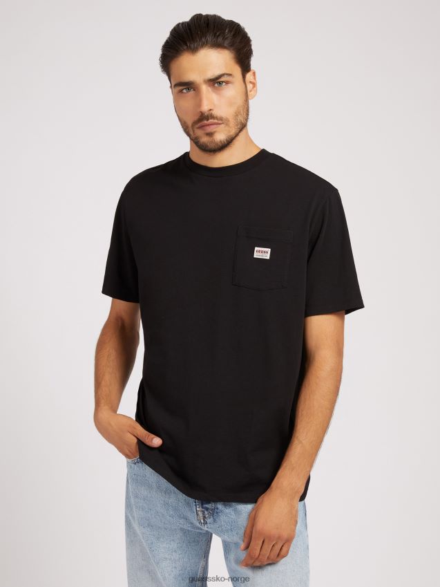 Guess svart t-skjorte med logo foran svart menn F0LJ801467