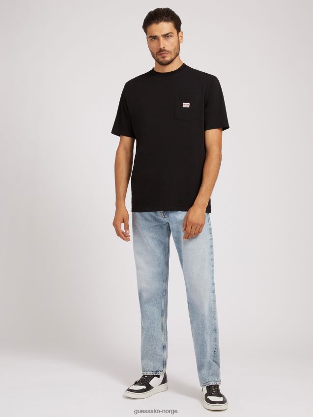 Guess svart t-skjorte med logo foran svart menn F0LJ801467