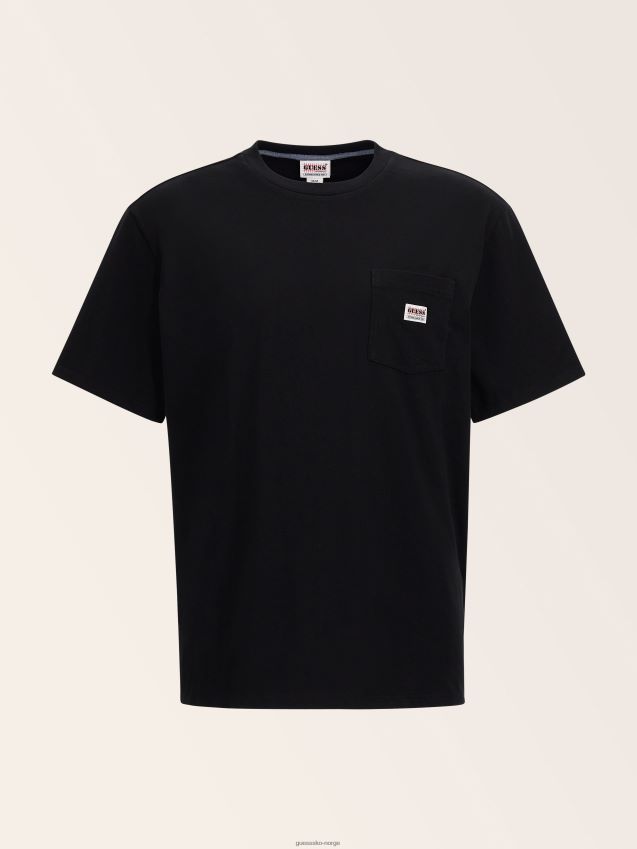 Guess svart t-skjorte med logo foran svart menn F0LJ801467