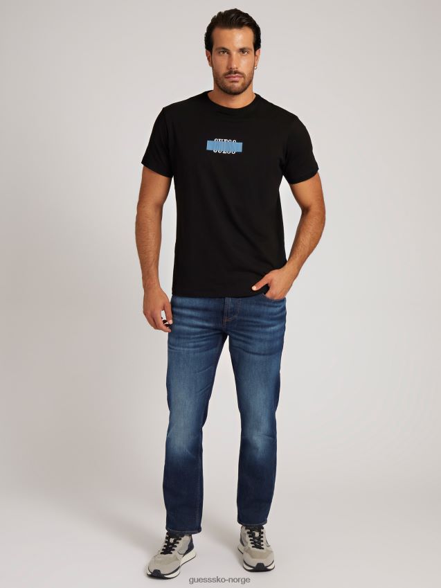 Guess svart t-skjorte med logo foran svart menn F0LJ80337