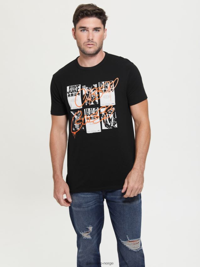 Guess svart t-skjorte med patch foran svart menn F0LJ80148