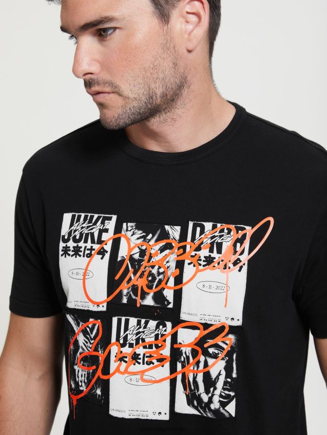 Guess svart t-skjorte med patch foran svart menn F0LJ80148