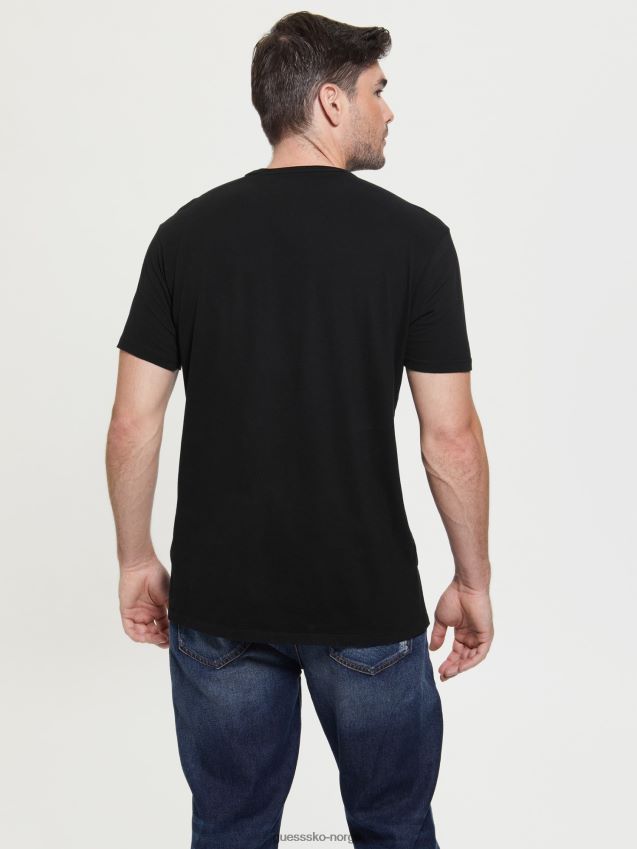 Guess svart t-skjorte med patch foran svart menn F0LJ80148