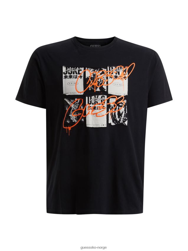 Guess svart t-skjorte med patch foran svart menn F0LJ80148