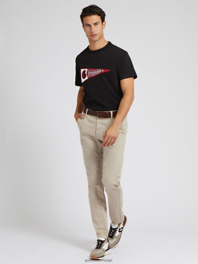 Guess svart t-skjorte med patch foran svart menn F0LJ80326