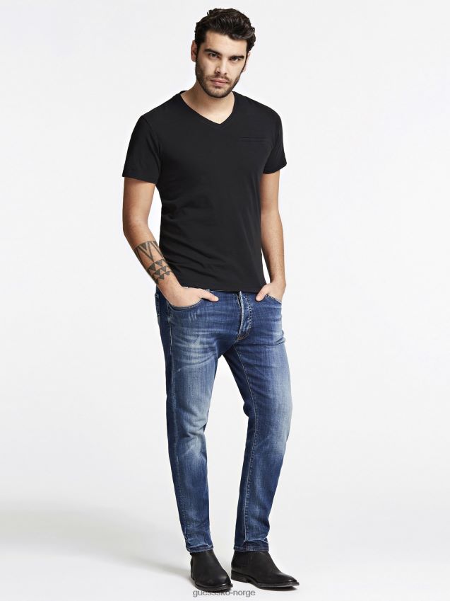 Guess svart t-skjorte med rund hals svart menn F0LJ801438