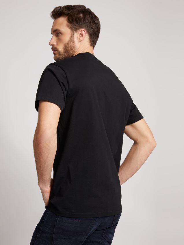 Guess svart t-skjorte med trykk foran svart menn F0LJ801150