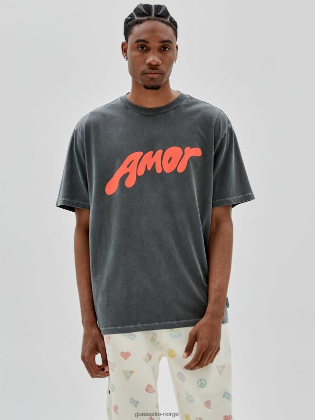 Guess svart t-skjorte med trykk foran svart menn F0LJ80570