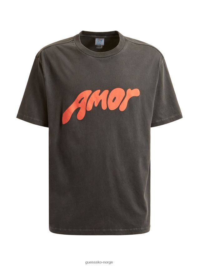 Guess svart t-skjorte med trykk foran svart menn F0LJ80570