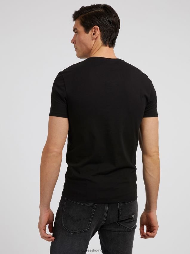 Guess svart t-skjorte med v-hals svart menn F0LJ80623