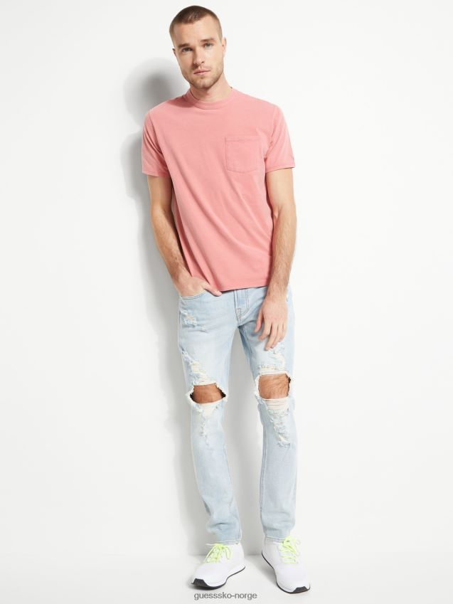 Guess t-skjorte frontlomme rosa rosa menn F0LJ80956