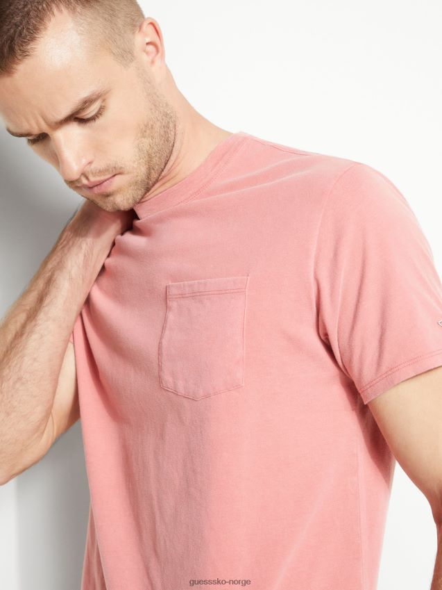 Guess t-skjorte frontlomme rosa rosa menn F0LJ80956
