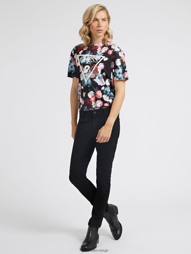 Guess t-skjorte med blomstertrykk hvit multi hvit multi menn F0LJ80131