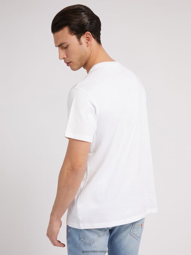 Guess t-skjorte med hvit patch-logo hvit menn F0LJ8099