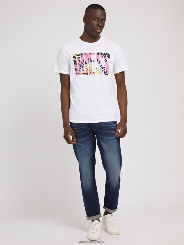 Guess tie-dye logo t-skjorte hvit hvit menn F0LJ8021