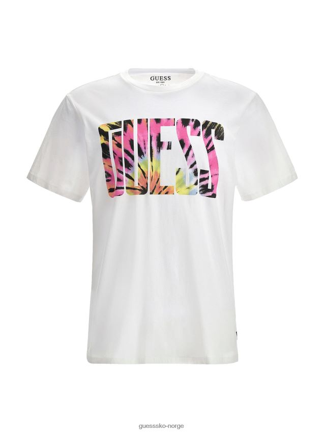 Guess tie-dye logo t-skjorte hvit hvit menn F0LJ8021