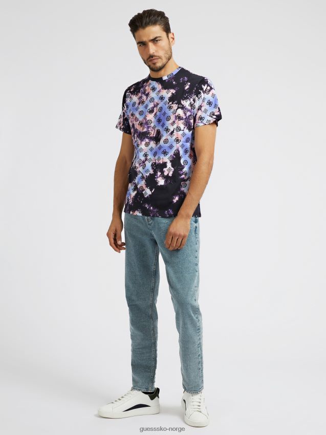 Guess tie-dye logo t-skjorte svart multi svart multi menn F0LJ80697
