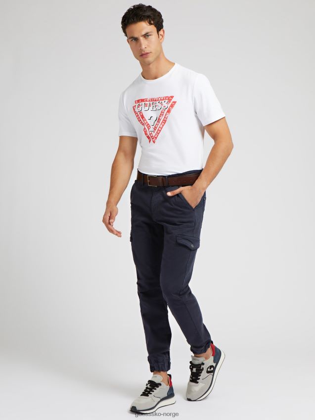 Guess trekant logo hvit t-skjorte hvit menn F0LJ8035