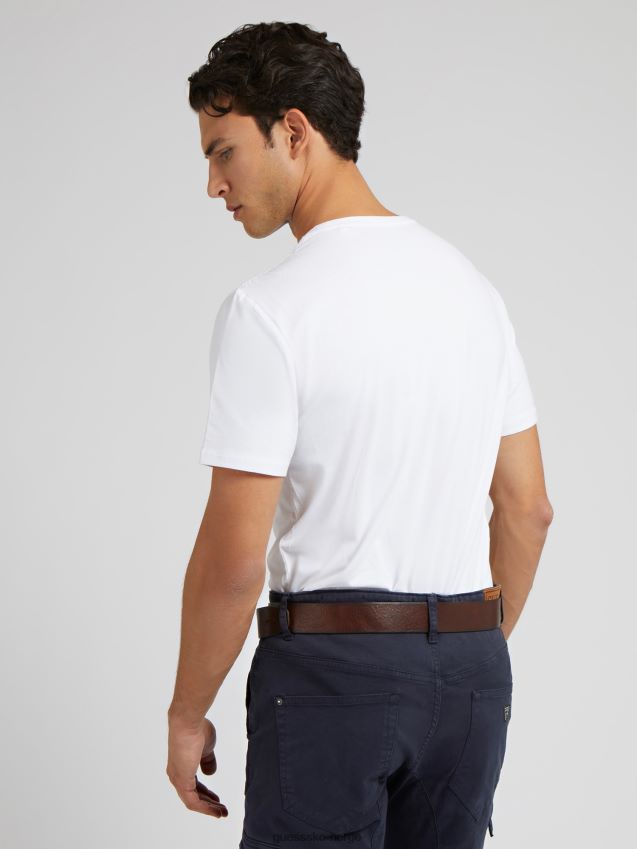 Guess trekant logo hvit t-skjorte hvit menn F0LJ8035