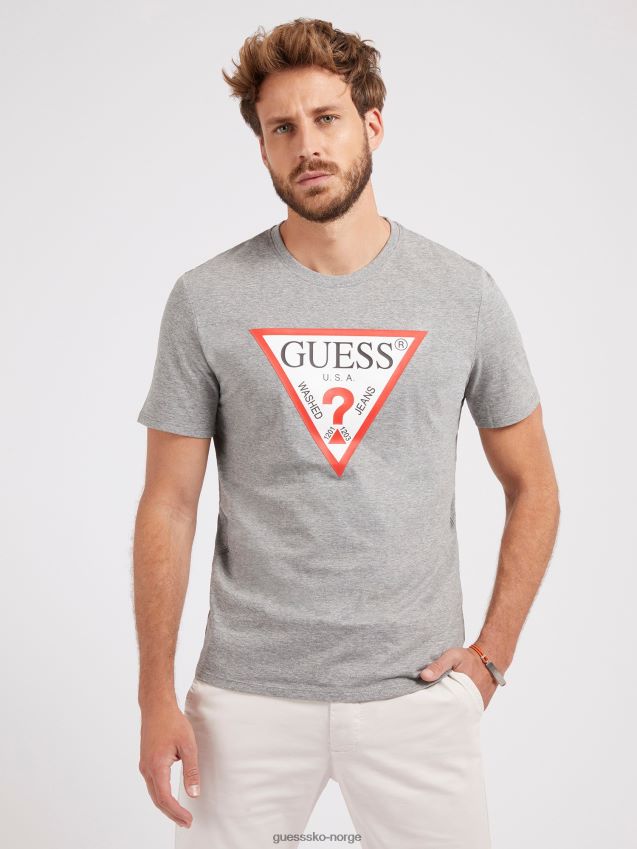 Guess trekant logo t-skjorte grå ny trend grå menn F0LJ80962