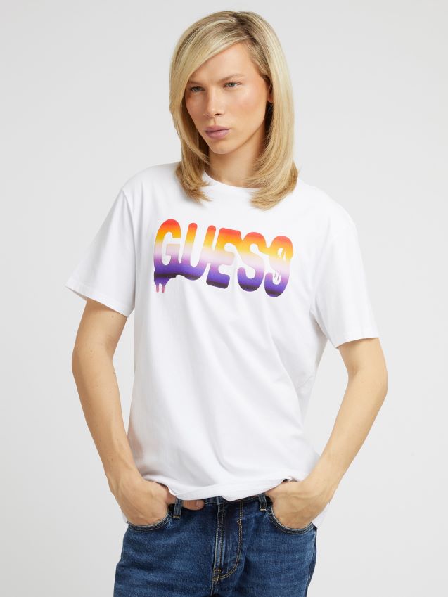 Guess trend front logo t-skjorte hvit ny trend hvit menn F0LJ80972