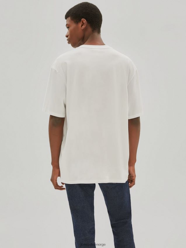 Guess trend hvit t-skjorte med logo foran hvit menn F0LJ801465
