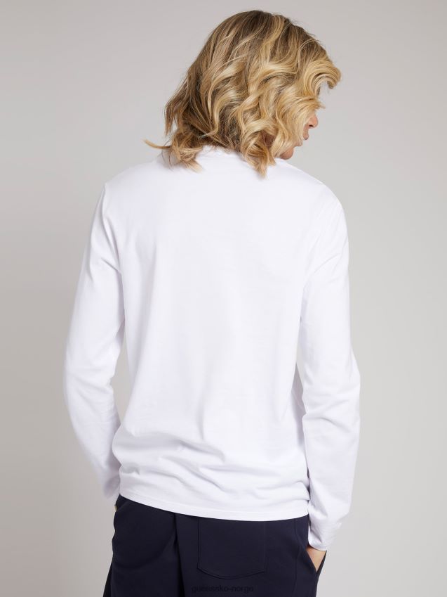 Guess trend trekant logo t-skjorte hvit hvit menn F0LJ80967