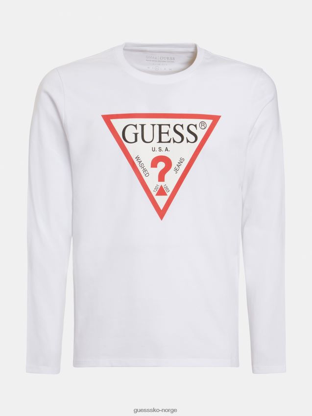 Guess trend trekant logo t-skjorte hvit hvit menn F0LJ80967