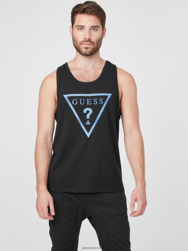 Guess Gregory logo tank jet black kulsvart menn F0LJ808550