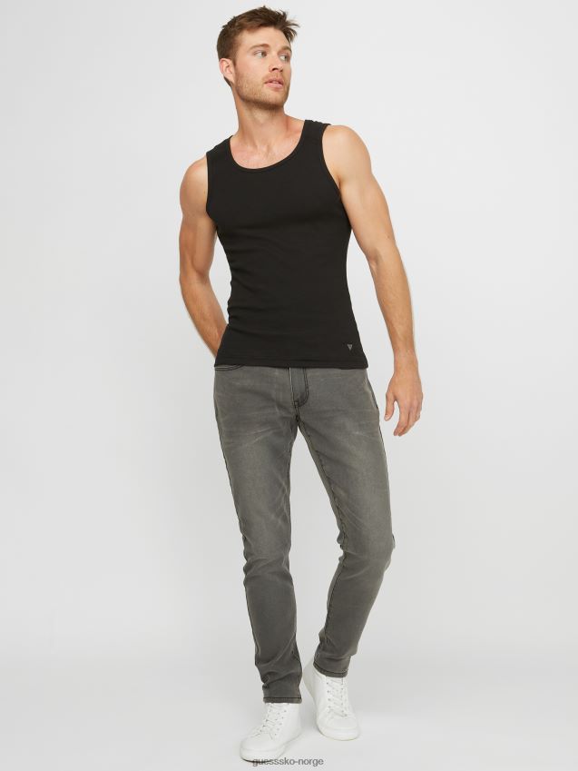 Guess jet black bradford rib tank kulsvart menn F0LJ808130