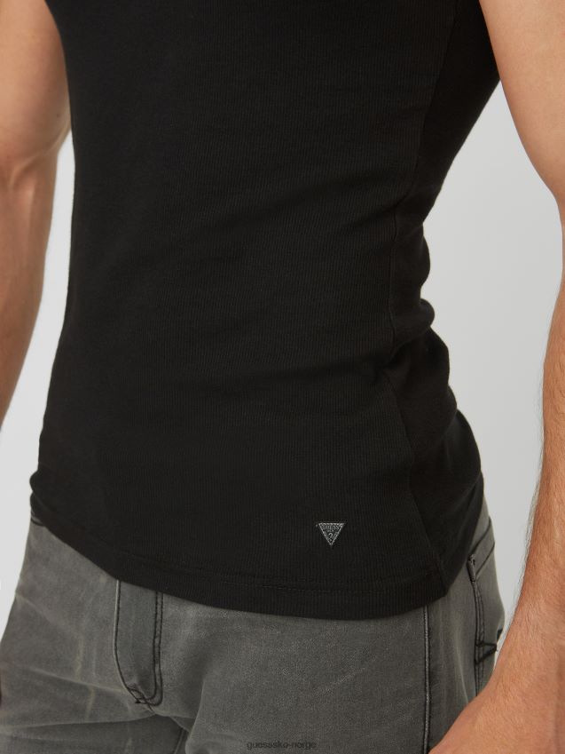 Guess jet black bradford rib tank kulsvart menn F0LJ808130