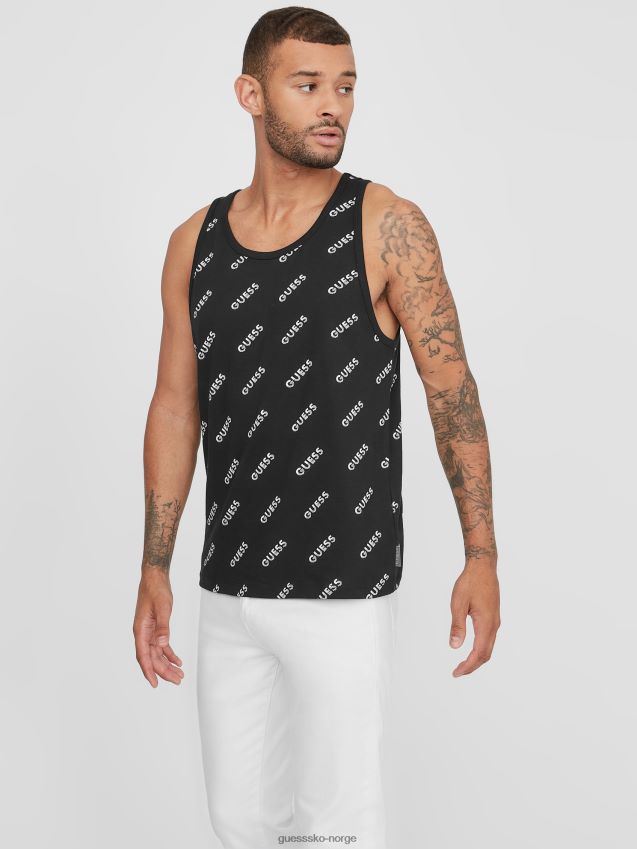 Guess jet black montell logo tank kulsvart menn F0LJ808133