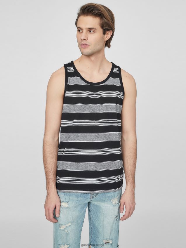 Guess kolsvart snøstripet tank kulsvart menn F0LJ808480